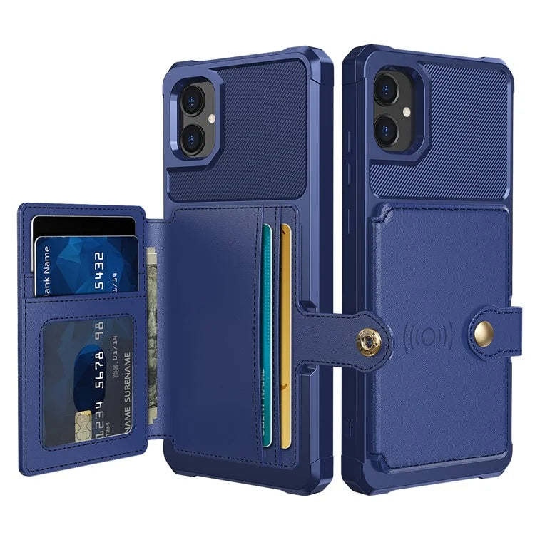 For Samsung Galaxy A05 4G Case Card Holder Kickstand ZM03 PU+TPU Back Cover