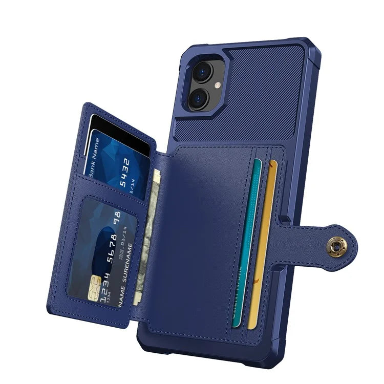 For Samsung Galaxy A05 4G Case Card Holder Kickstand ZM03 PU+TPU Back Cover