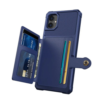 For Samsung Galaxy A05 4G Case Card Holder Kickstand ZM03 PU+TPU Back Cover