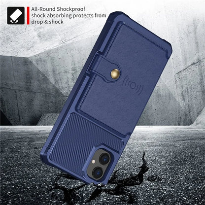 For Samsung Galaxy A05 4G Case Card Holder Kickstand ZM03 PU+TPU Back Cover