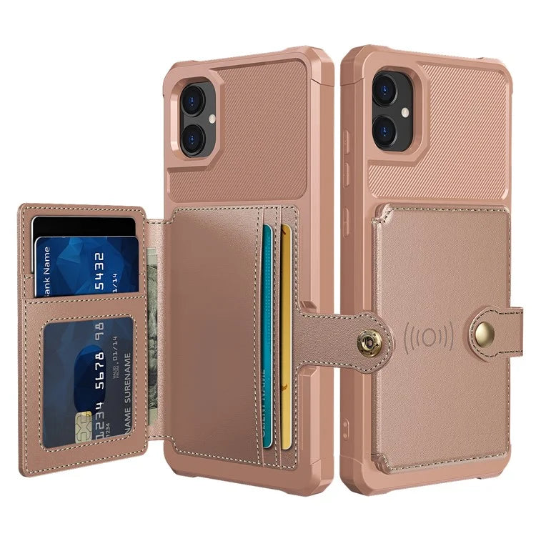 For Samsung Galaxy A05 4G Case Card Holder Kickstand ZM03 PU+TPU Back Cover