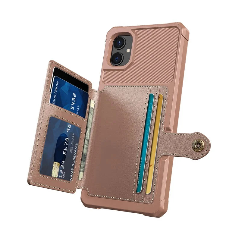 For Samsung Galaxy A05 4G Case Card Holder Kickstand ZM03 PU+TPU Back Cover