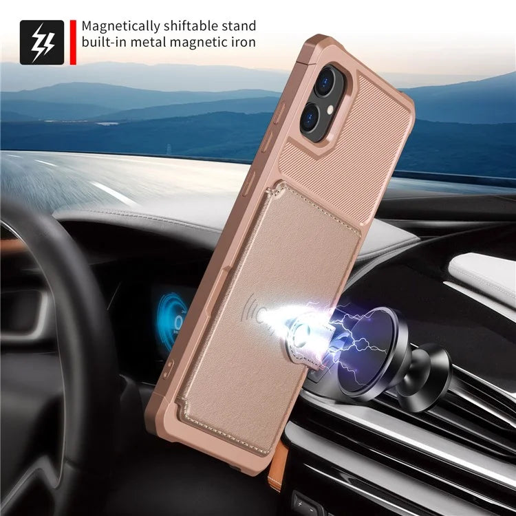For Samsung Galaxy A05 4G Case Card Holder Kickstand ZM03 PU+TPU Back Cover