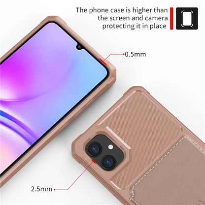 For Samsung Galaxy A05 4G Case Card Holder Kickstand ZM03 PU+TPU Back Cover