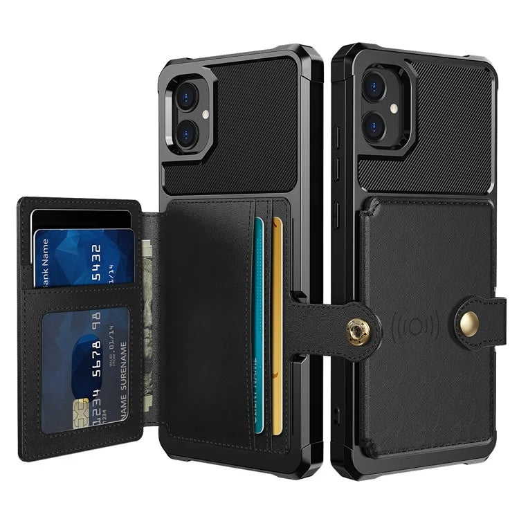 For Samsung Galaxy A05 4G Case Card Holder Kickstand ZM03 PU+TPU Back Cover