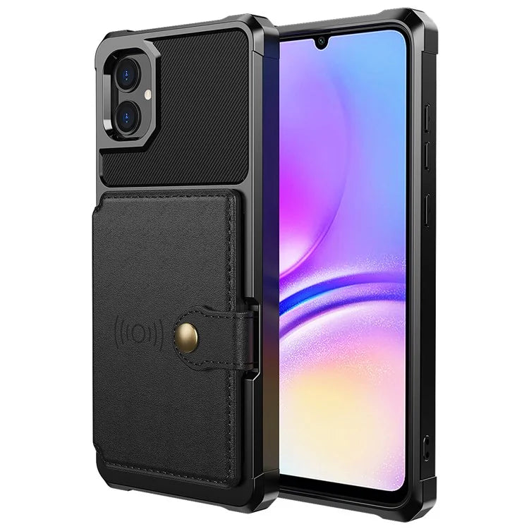 For Samsung Galaxy A05 4G Case Card Holder Kickstand ZM03 PU+TPU Back Cover