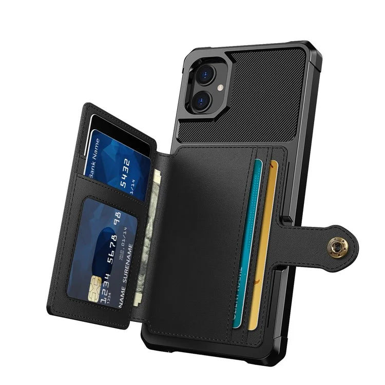 For Samsung Galaxy A05 4G Case Card Holder Kickstand ZM03 PU+TPU Back Cover