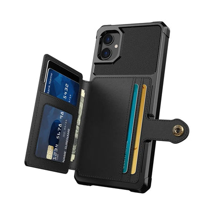For Samsung Galaxy A05 4G Case Card Holder Kickstand ZM03 PU+TPU Back Cover