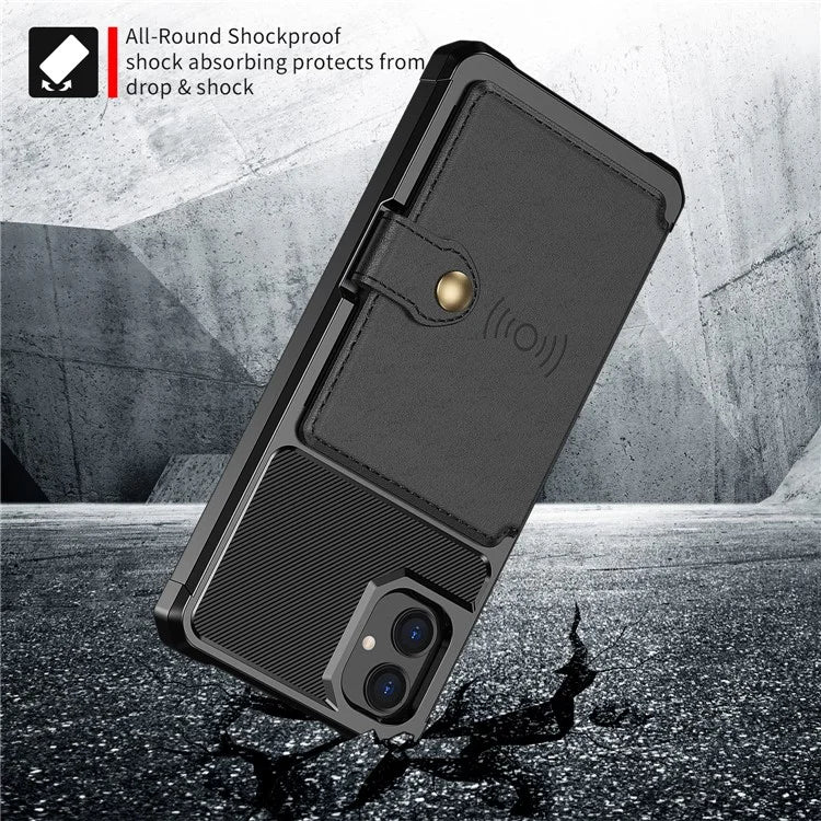 For Samsung Galaxy A05 4G Case Card Holder Kickstand ZM03 PU+TPU Back Cover