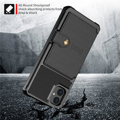 For Samsung Galaxy A05 4G Case Card Holder Kickstand ZM03 PU+TPU Back Cover