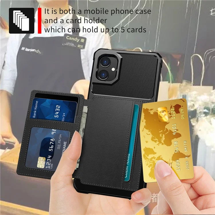For Samsung Galaxy A05 4G Case Card Holder Kickstand ZM03 PU+TPU Back Cover