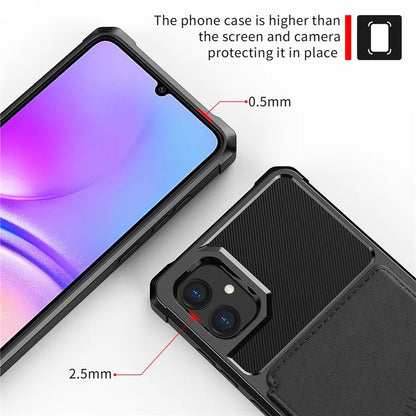 For Samsung Galaxy A05 4G Case Card Holder Kickstand ZM03 PU+TPU Back Cover
