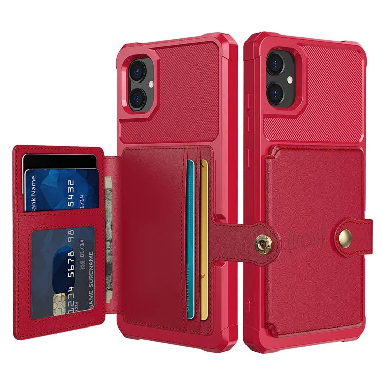 For Samsung Galaxy A05 4G Case Card Holder Kickstand ZM03 PU+TPU Back Cover