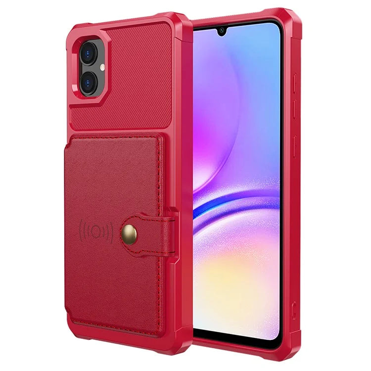 For Samsung Galaxy A05 4G Case Card Holder Kickstand ZM03 PU+TPU Back Cover