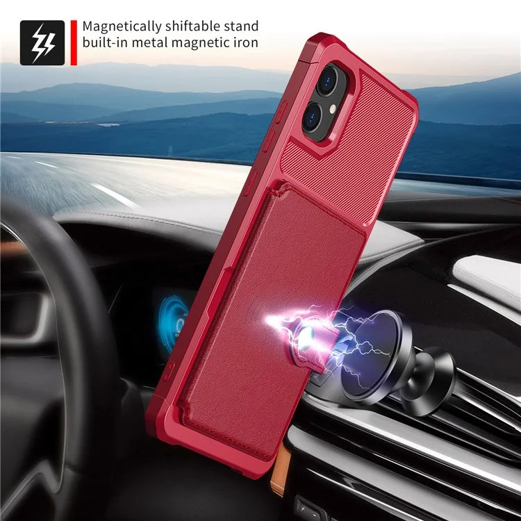 For Samsung Galaxy A05 4G Case Card Holder Kickstand ZM03 PU+TPU Back Cover