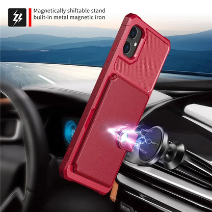 For Samsung Galaxy A05 4G Case Card Holder Kickstand ZM03 PU+TPU Back Cover