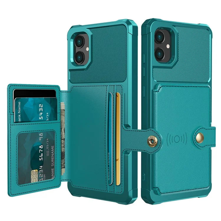 For Samsung Galaxy A05 4G Case Card Holder Kickstand ZM03 PU+TPU Back Cover