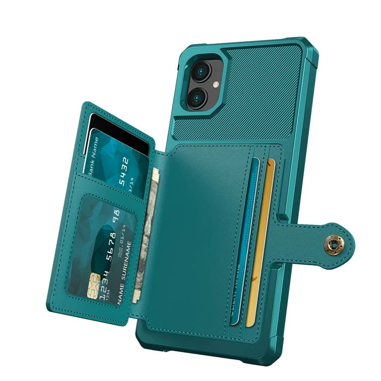 For Samsung Galaxy A05 4G Case Card Holder Kickstand ZM03 PU+TPU Back Cover