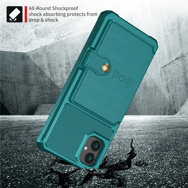 For Samsung Galaxy A05 4G Case Card Holder Kickstand ZM03 PU+TPU Back Cover