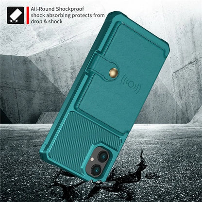 For Samsung Galaxy A05 4G Case Card Holder Kickstand ZM03 PU+TPU Back Cover
