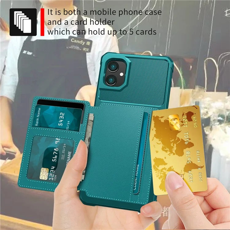For Samsung Galaxy A05 4G Case Card Holder Kickstand ZM03 PU+TPU Back Cover