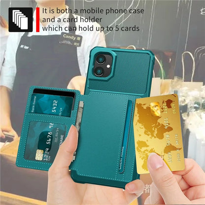 For Samsung Galaxy A05 4G Case Card Holder Kickstand ZM03 PU+TPU Back Cover