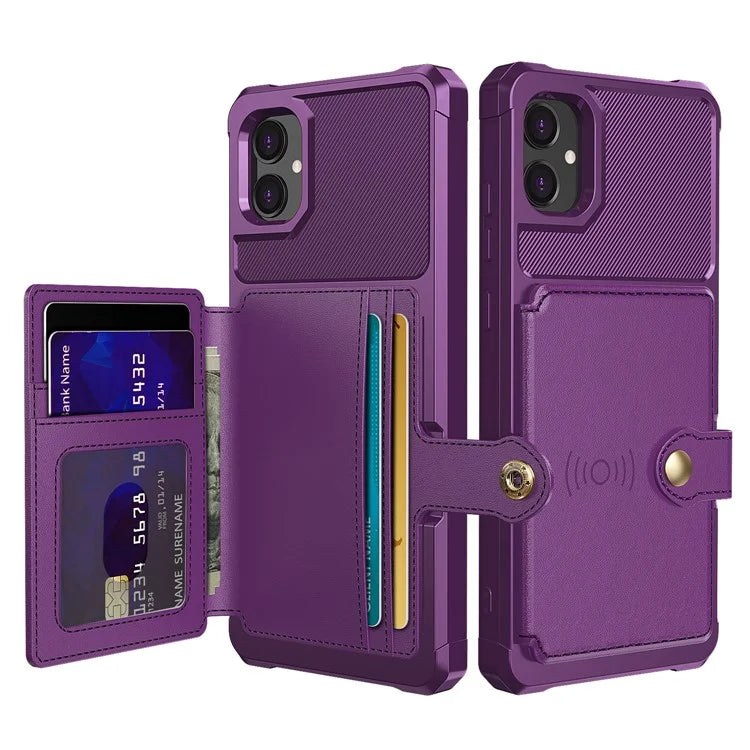 For Samsung Galaxy A05 4G Case Card Holder Kickstand ZM03 PU+TPU Back Cover