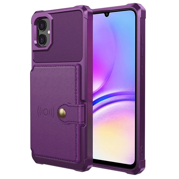 For Samsung Galaxy A05 4G Case Card Holder Kickstand ZM03 PU+TPU Back Cover