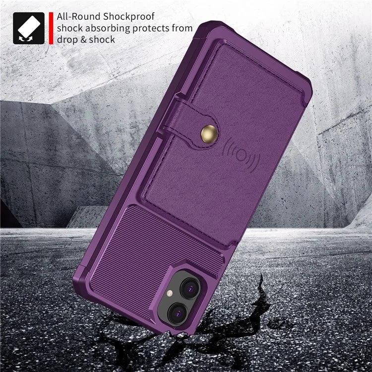 For Samsung Galaxy A05 4G Case Card Holder Kickstand ZM03 PU+TPU Back Cover