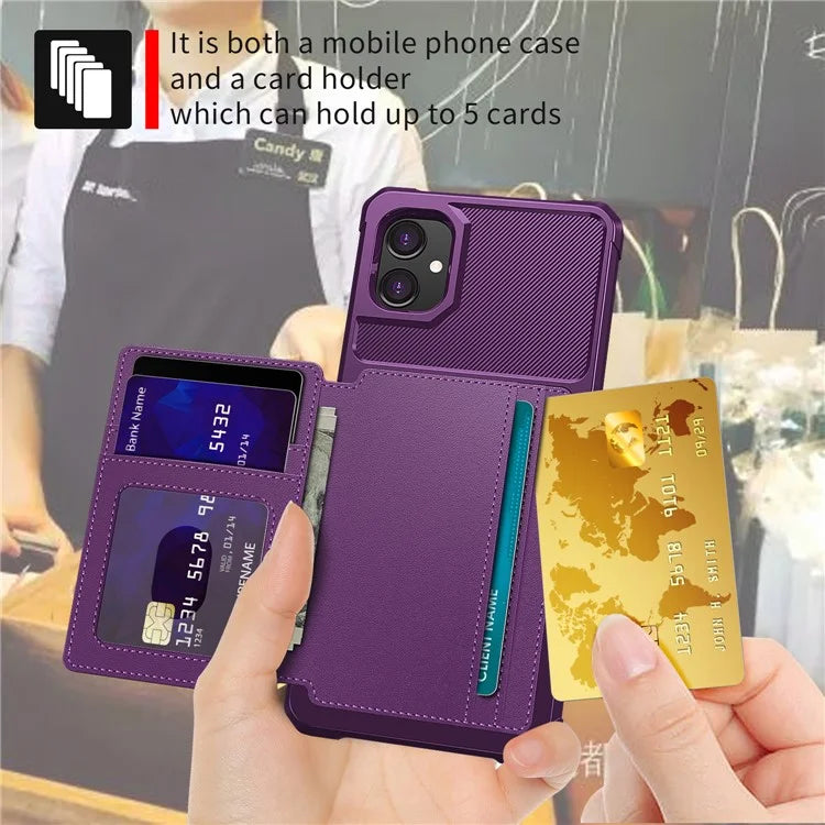 For Samsung Galaxy A05 4G Case Card Holder Kickstand ZM03 PU+TPU Back Cover