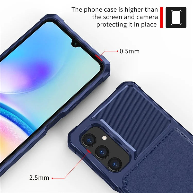 For Samsung Galaxy A05s 4G Phone Case ZM03 PU+TPU Back Cover with Card Holder