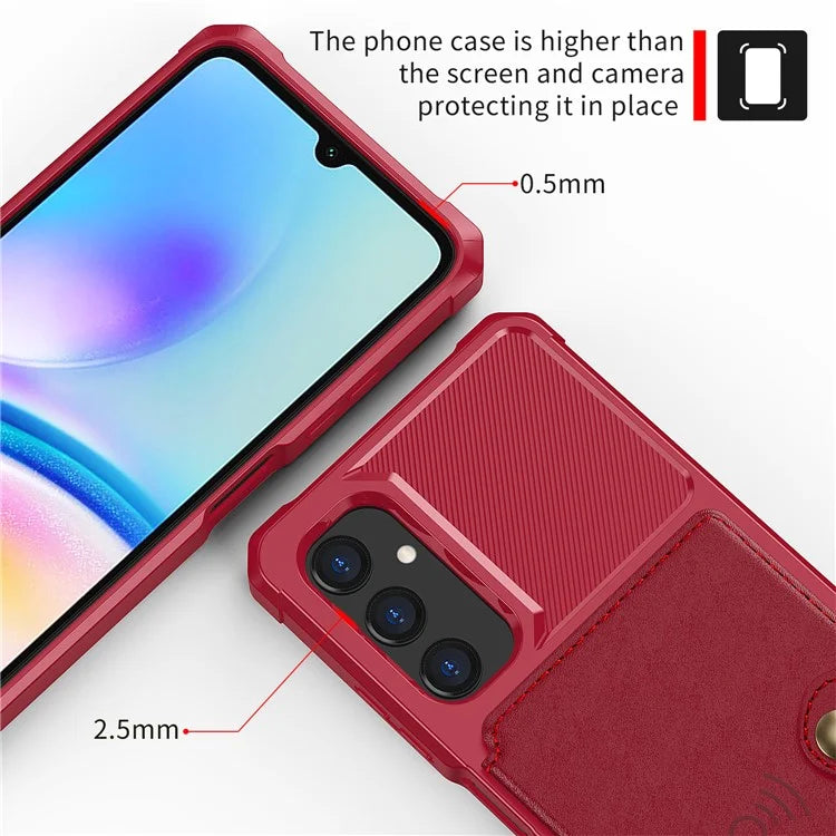For Samsung Galaxy A05s 4G Phone Case ZM03 PU+TPU Back Cover with Card Holder