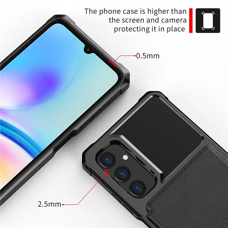For Samsung Galaxy A05s 4G Phone Case ZM03 PU+TPU Back Cover with Card Holder