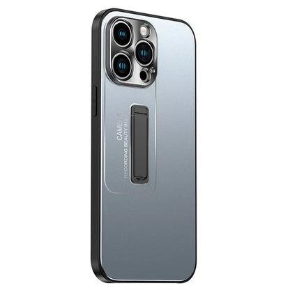 For iPhone 15 Pro Max Case Plastic Phone Back Cover with Hidden Kickstand