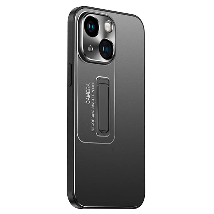 For iPhone 15 Case Kickstand Drop-proof Anti-scratch Hard PC Phone Cover