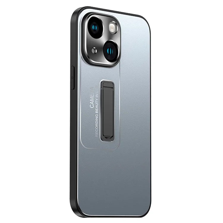 For iPhone 15 Case Kickstand Drop-proof Anti-scratch Hard PC Phone Cover