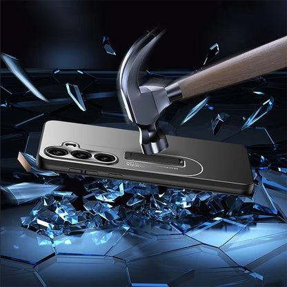 For Samsung Galaxy S24+ Back Case with Kickstand Drop-proof PC Phone Case Cover