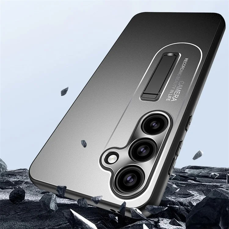 For Samsung Galaxy S24+ Back Case with Kickstand Drop-proof PC Phone Case Cover