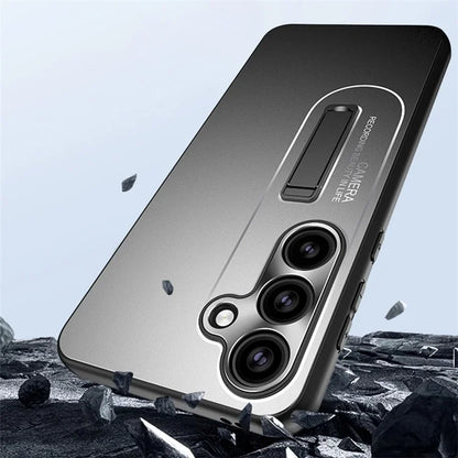 For Samsung Galaxy S24+ Back Case with Kickstand Drop-proof PC Phone Case Cover