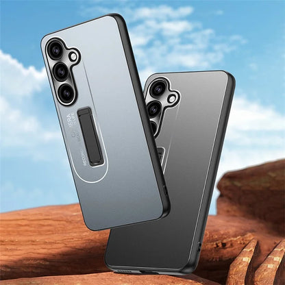 For Samsung Galaxy S24+ Back Case with Kickstand Drop-proof PC Phone Case Cover