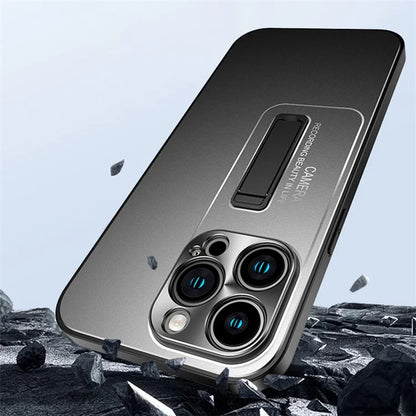 For iPhone 15 Pro Case Kickstand Shockproof Hard Plastic Phone Back Cover