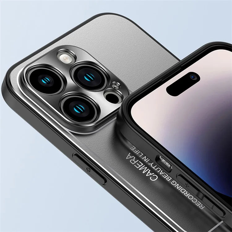 For iPhone 15 Pro Case Kickstand Shockproof Hard Plastic Phone Back Cover