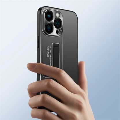 For iPhone 15 Pro Case Kickstand Shockproof Hard Plastic Phone Back Cover