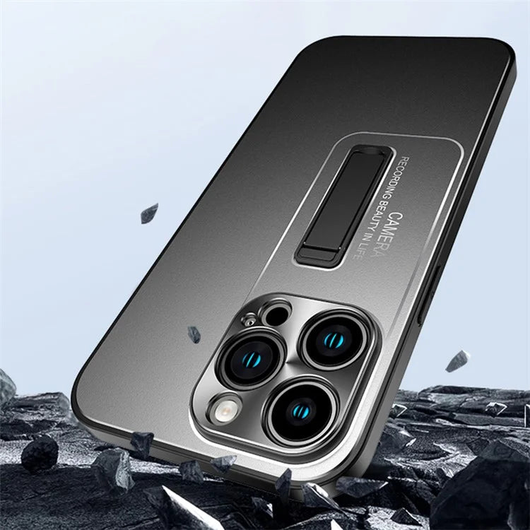 For iPhone 15 Pro Case Kickstand Shockproof Hard Plastic Phone Back Cover