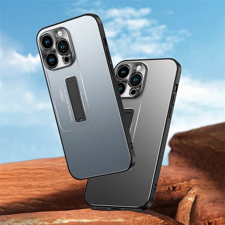 For iPhone 15 Pro Case Kickstand Shockproof Hard Plastic Phone Back Cover
