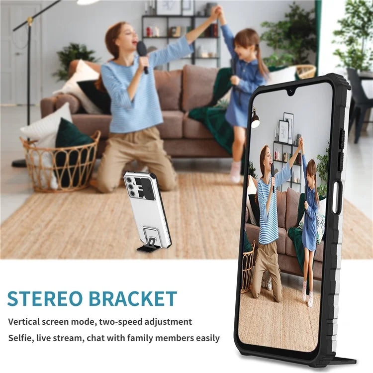 For Samsung Galaxy A05s 4G Phone Case Built-in Kickstand and Slide Lens Cover