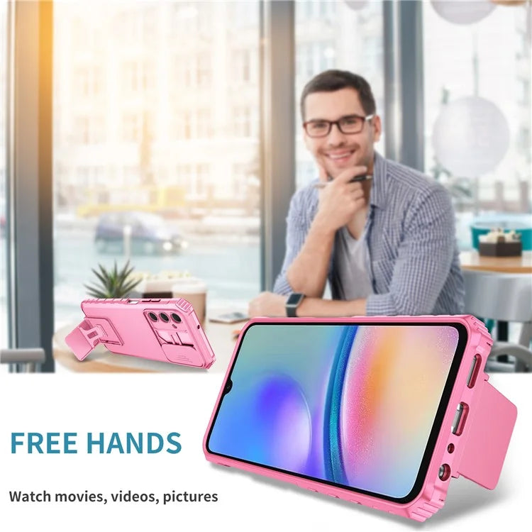 For Samsung Galaxy A05s 4G Phone Case Built-in Kickstand and Slide Lens Cover