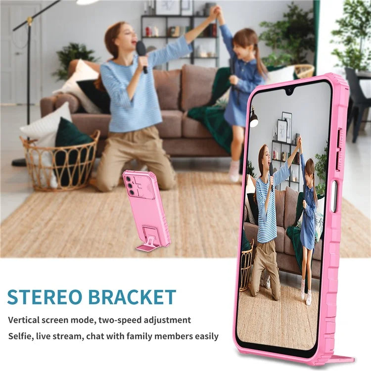 For Samsung Galaxy A05s 4G Phone Case Built-in Kickstand and Slide Lens Cover