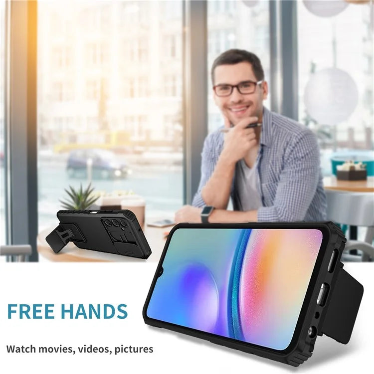 For Samsung Galaxy A05s 4G Phone Case Built-in Kickstand and Slide Lens Cover