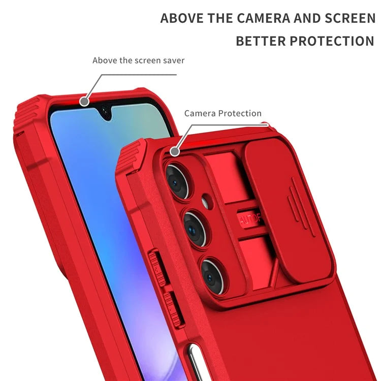 For Samsung Galaxy A05s 4G Phone Case Built-in Kickstand and Slide Lens Cover
